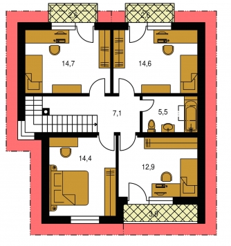 Mirror image | Floor plan of second floor - PREMIER 196